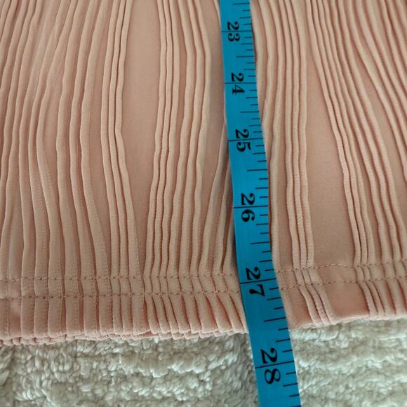 Women's Pink XL Textured Cap-Sleeve Blouse Top Office Layers Soft Whimsical - Picture 7 of 11